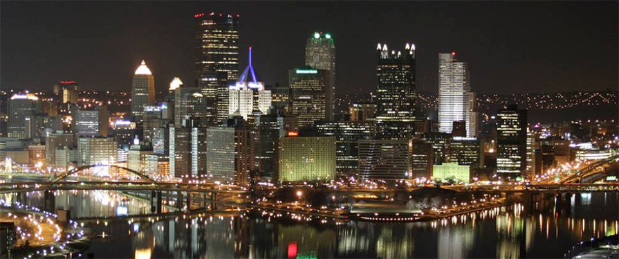 Pittsburgh during the nighttime